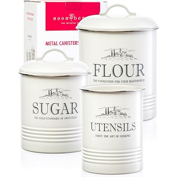 noonberry Kitchen Canisters for Countertop - 3-Piece Airtight Canister Set for the Kitchen Counte... | Amazon (US)