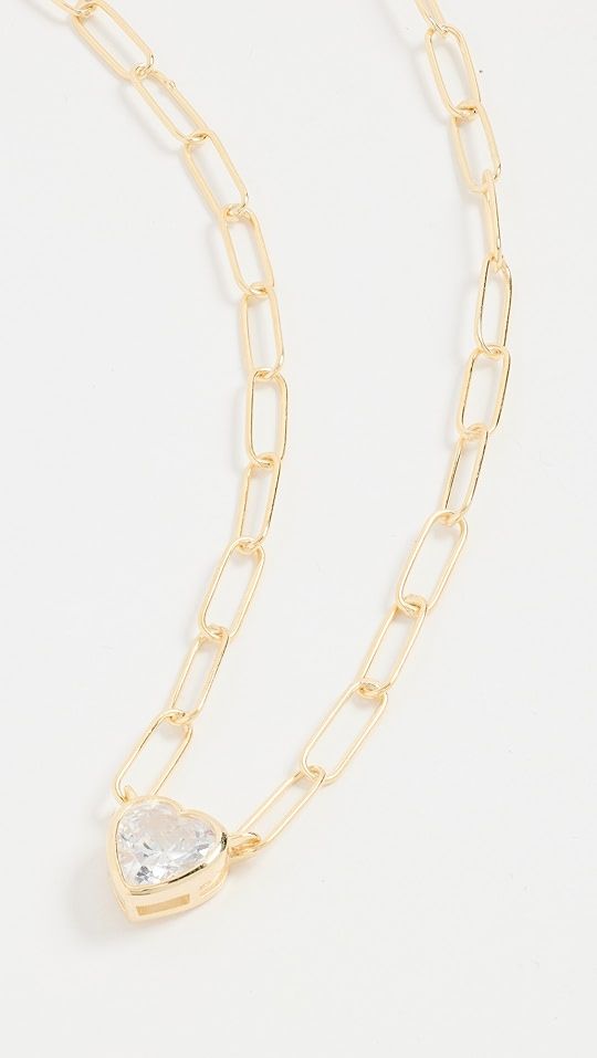 By Adina Eden Colored Bezel Heart Link Necklace | SHOPBOP | Shopbop