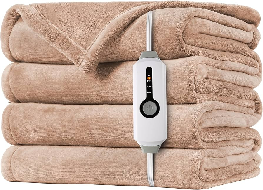 Heated Electric Blanket Cozy and Soft Flannel Electric Twin Size 62"x84", Machine Washable, Warm ... | Amazon (US)