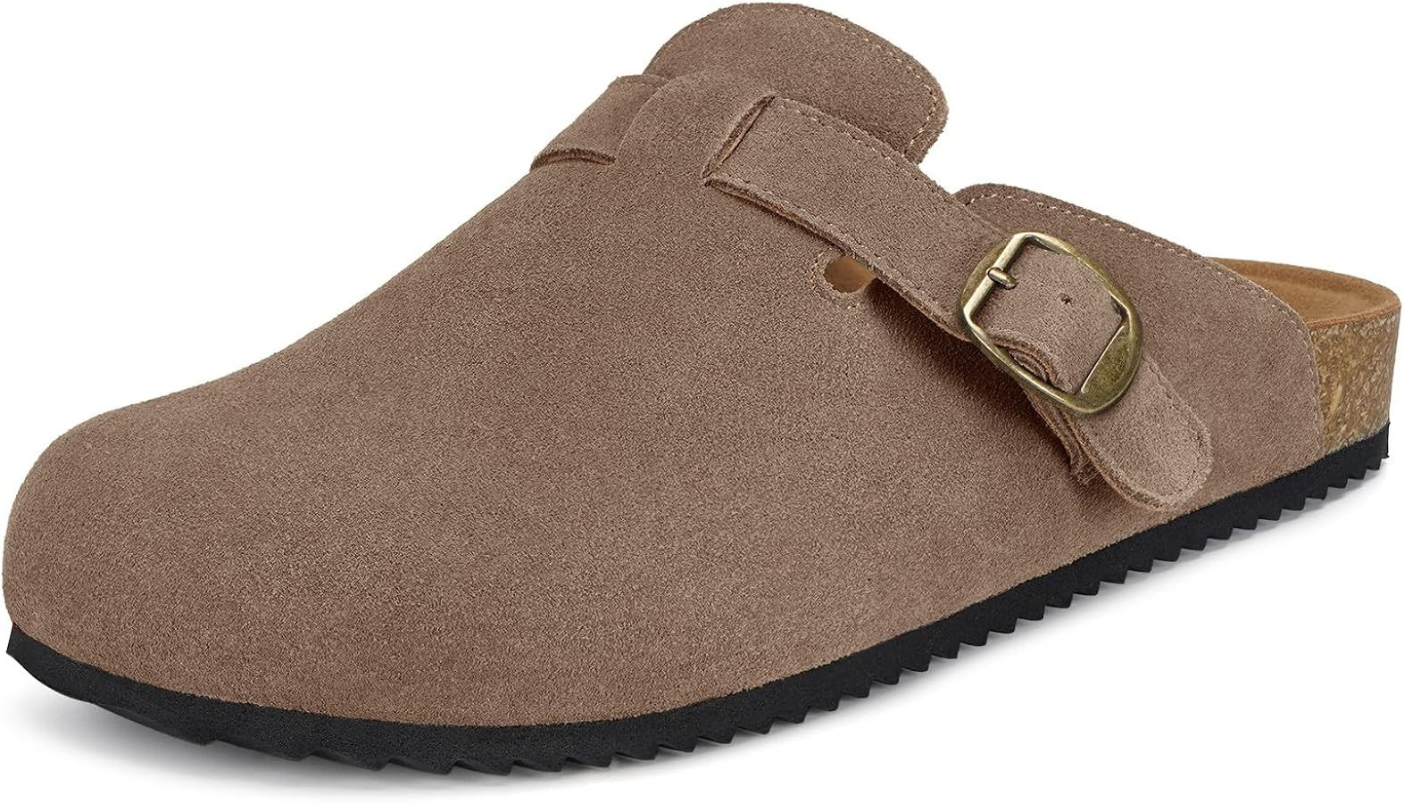Genuine Suede Clogs Womens Mens Cork Footbed Sandals Potato Shoes | Amazon (US)