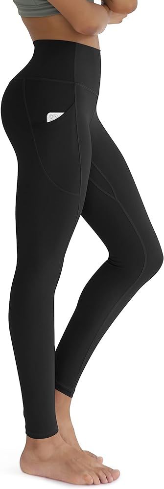 ODODOS High Waist Yoga Leggings with Pockets, Tummy Control Athletic Workout Running Yoga Pants for  | Amazon (US)