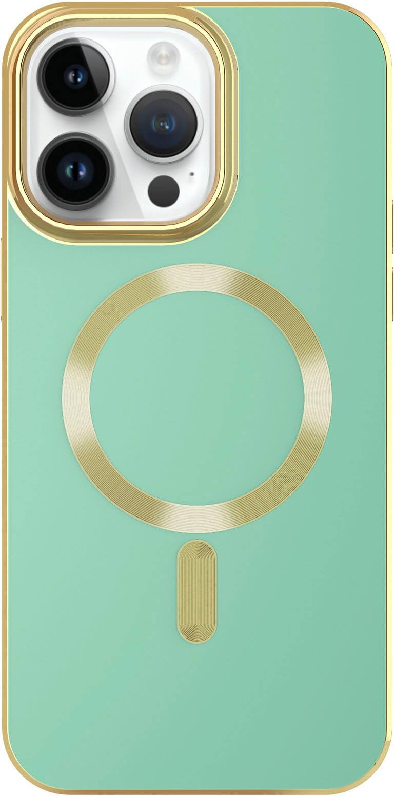 AMPD - Gold Bumper Soft Case with MagSafe for Apple iPhone 14 Pro Max - Light Green | Best Buy U.S.