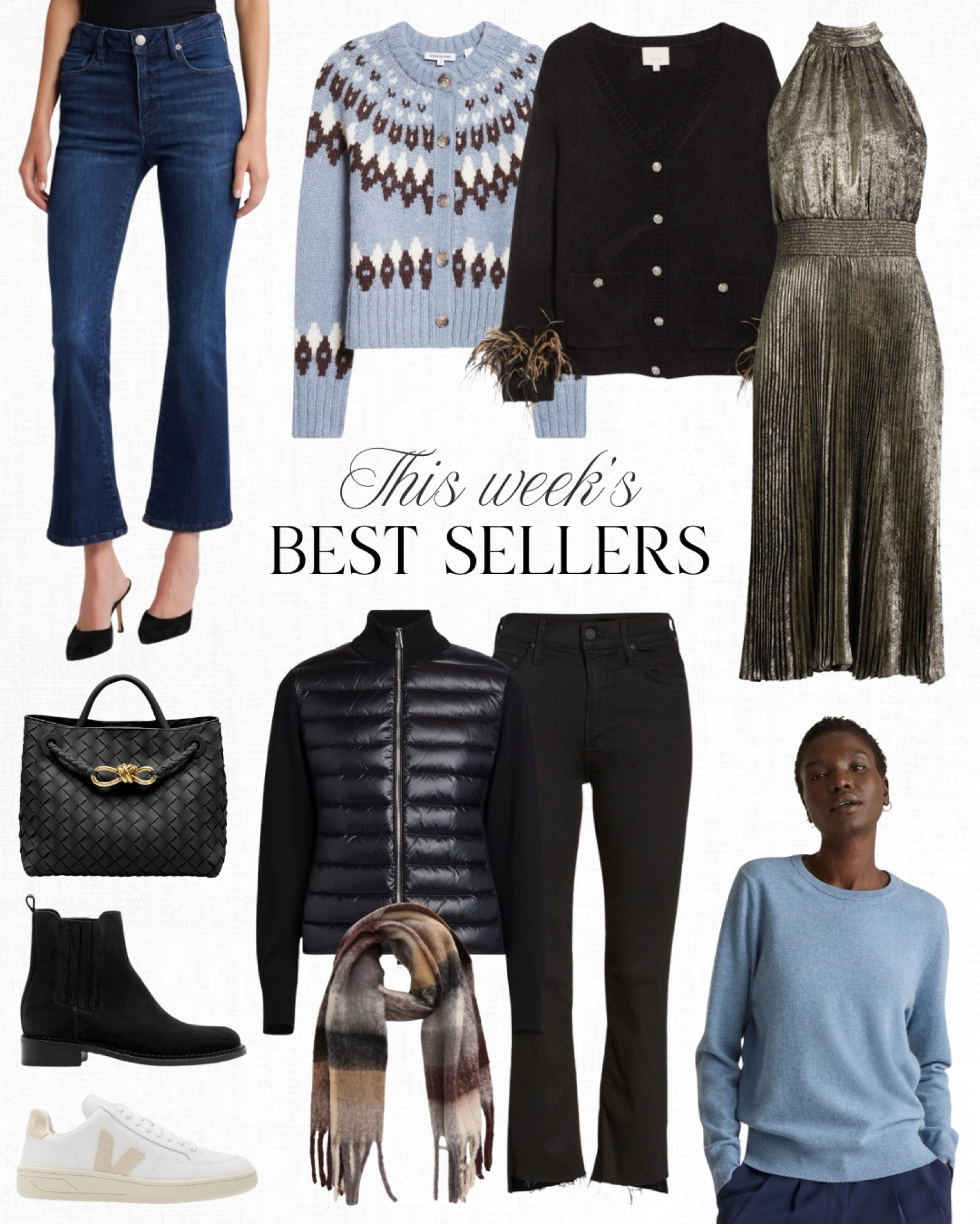 I bought this Moncler jacket around 5 years ago, and it's still one of my favorite winter jackets plus, it's held up so nicely. As NYE is quickly approaching, this metallic halter dress is perfect for a dressier look or check out this pretty feather trim cardigan for something cute and comfy (I linked a teal version that is currently on sale below) 

#LTKHoliday #LTKGiftGuide #LTKSaleAlert