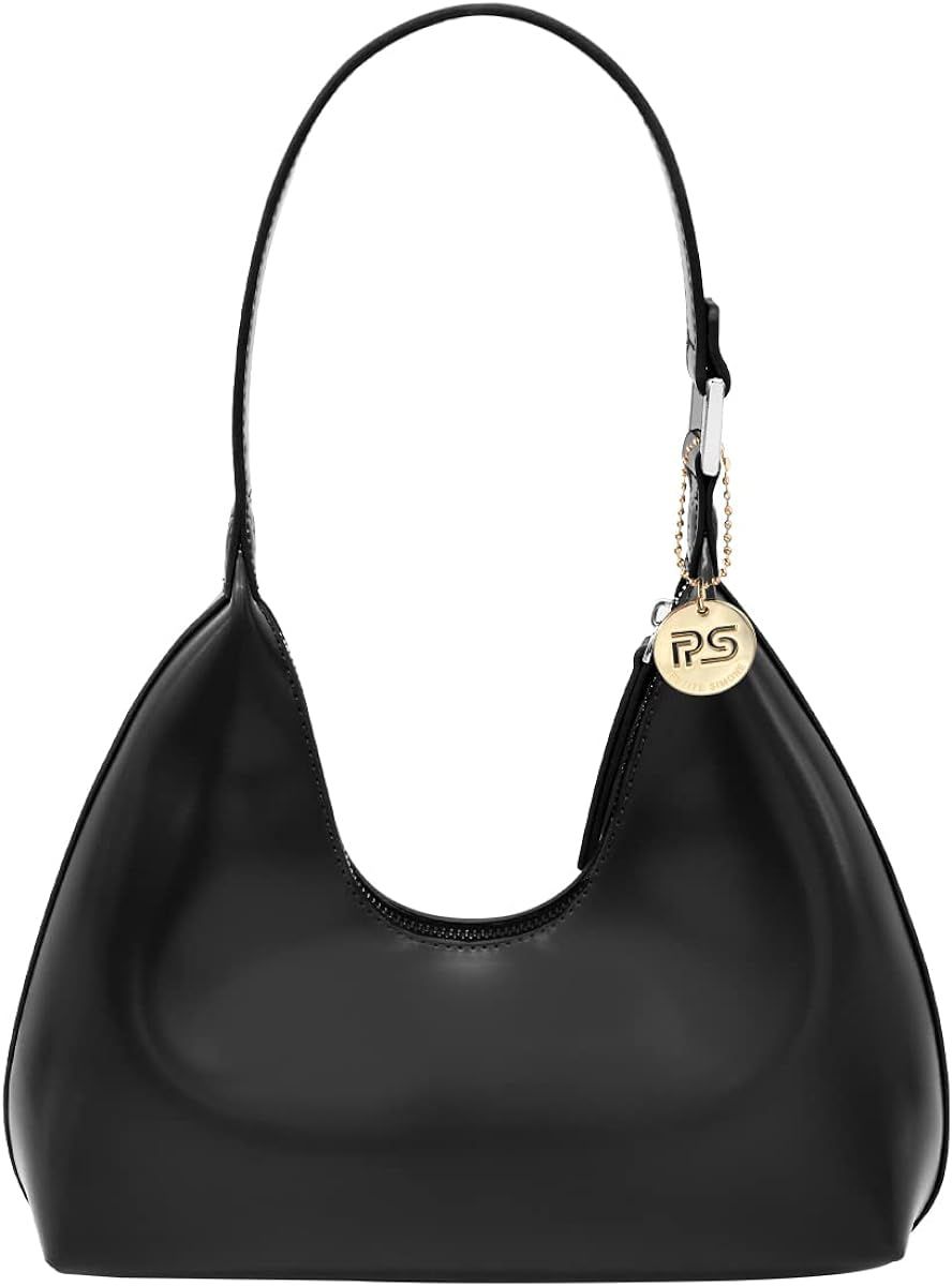 Amazon.com: PS PETITE SIMONE Small Black Shoulder Bag Purse for Women Freya Trendy White Purse Hobo  | Amazon (US)