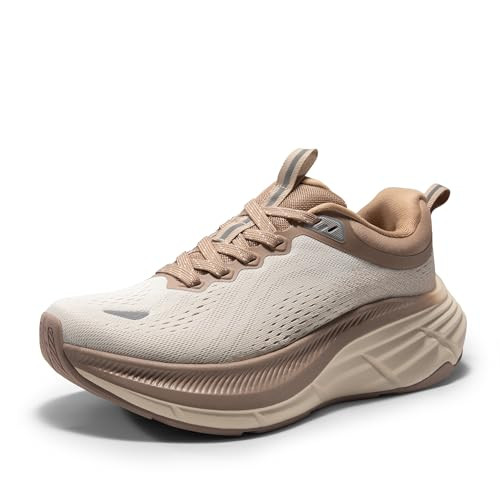 NORTIV 8 Women's Walking Shoes Cushion Comfortable ActiveBreeze Running Tennis Shoes Non-Slip Workout Gym Sports Athletic Breathable Fashion Sneakers,Size 9.5,Beige/Khaki,SNWS248W | Amazon (US)