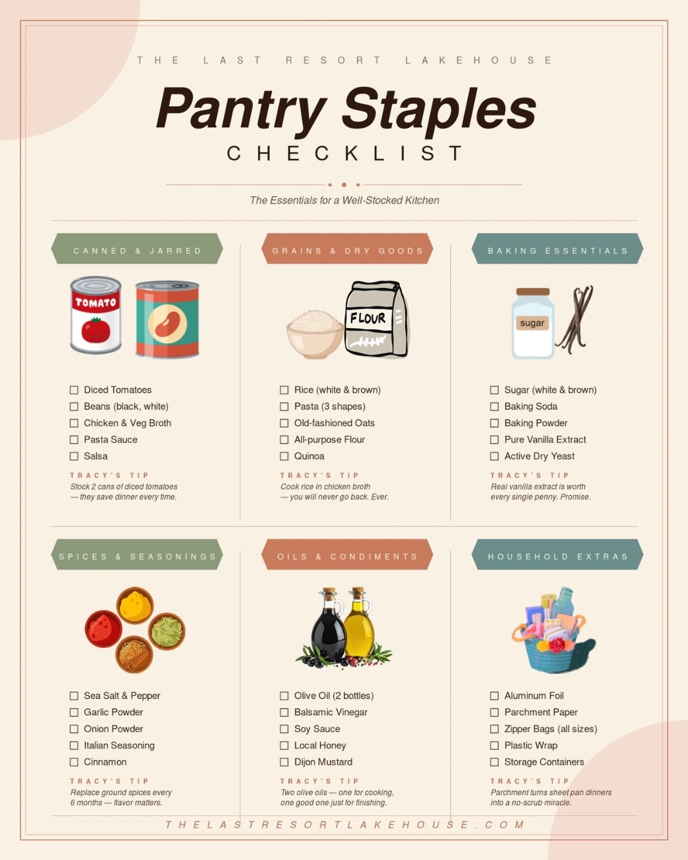 You know what makes weeknight dinners so much easier?
 
It’s not a new recipe.
 
It’s just knowing your pantry is ready. 😊
I put together this checklist of everything I keep stocked — so on those crazy busy nights, dinner can actually happens without the stress.
 
Save this one and tag a friend who may need it! 🙌
 

….
#PantryOrganization #MealPlanningMadeEasy #KitchenEssentials