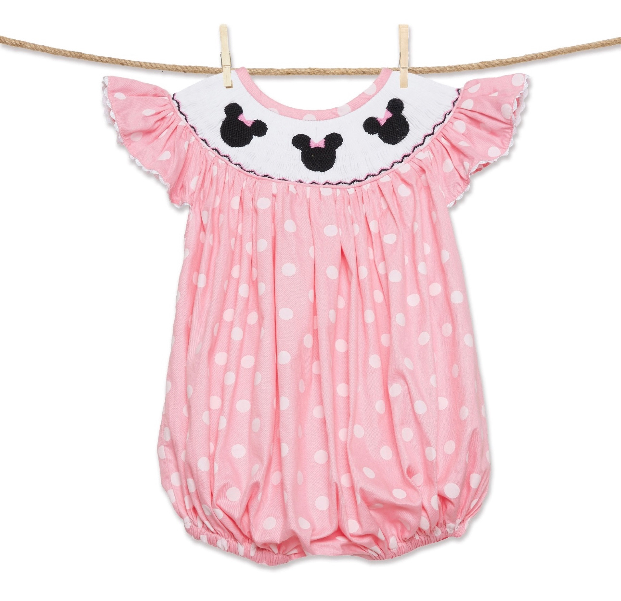 Mouse Ears Smocked Bubble Romper for our Disney Trip! 

Light pink polka dot for a babygirl or toddler $34

#LTKfindsunder50 #LTKtravel #LTKkids