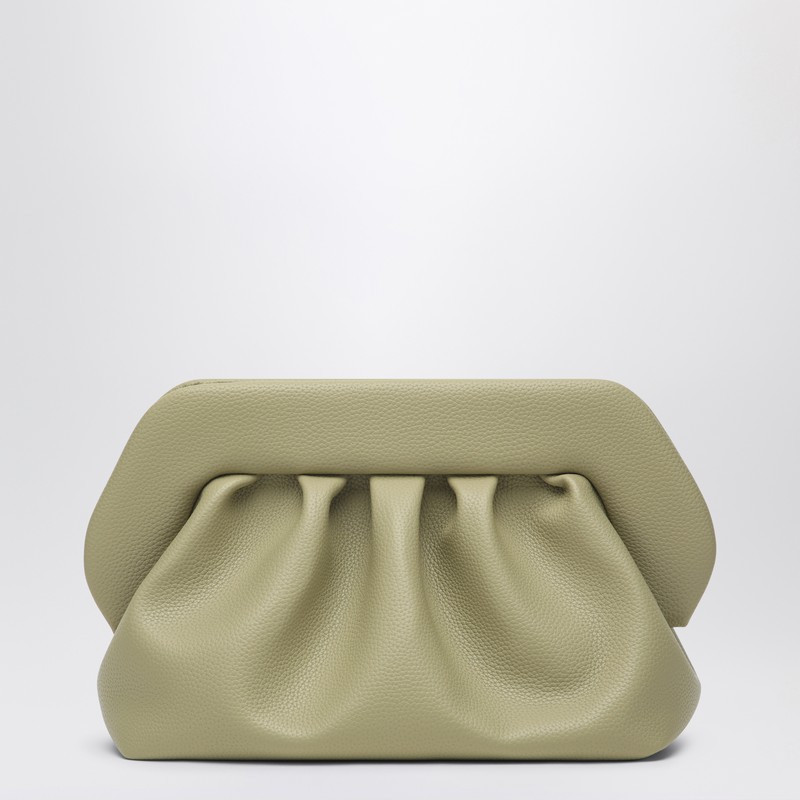 Olive green eco-leather clutch bag | The Double F