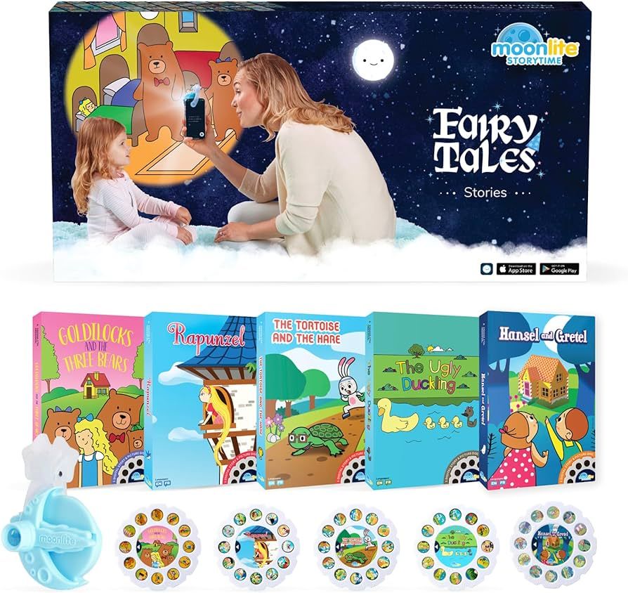 Moonlite Mini Projector with 5 Classic Fairy Tale Stories - A New Way to Read Stories Together - ... | Amazon (US)