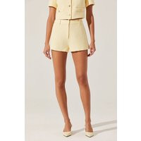 ASTR the Label | Eaton Tweed Mini Shorts in Yellow | Size L | ASTR The Label (US)