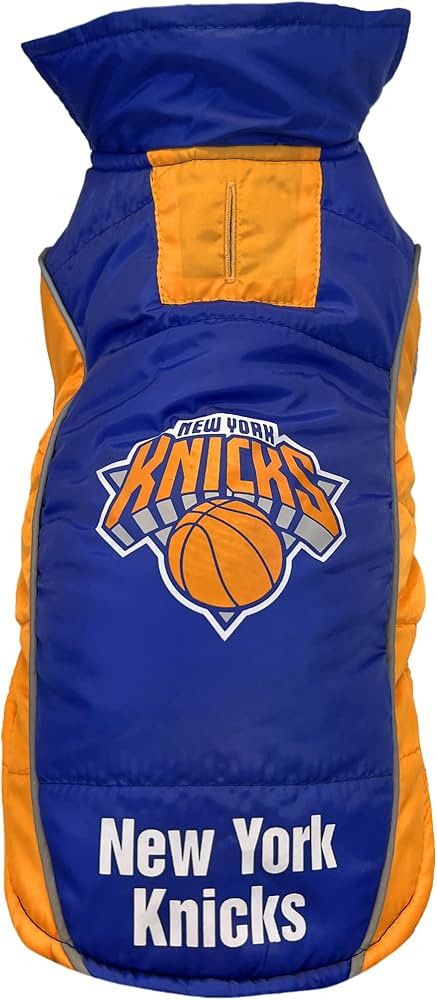 NBA New York Knicks Puffer Vest for Dogs & Cats, Size Large. Warm, Cozy, and Waterproof Dog Coat,... | Amazon (US)