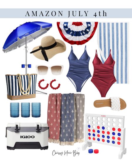 Amazon July 4th decor / summer home decor / summer swimsuits / July 4th accents / pool towels / pool accessories / beach / summer hat / beach hat / summer sandals

#LTKstyletip #LTKSeasonal #LTKhome