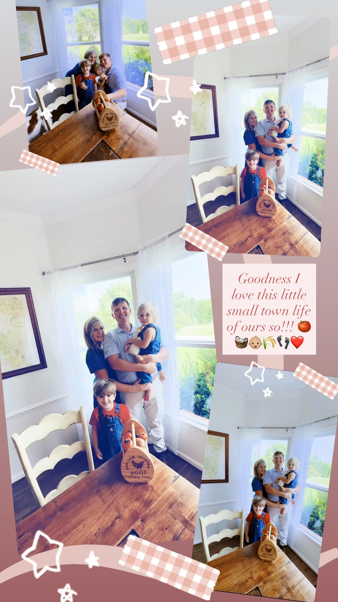 Goodness I love this little small town life of ours so!!! 🍅🧺👶🏼🌾👣❤️