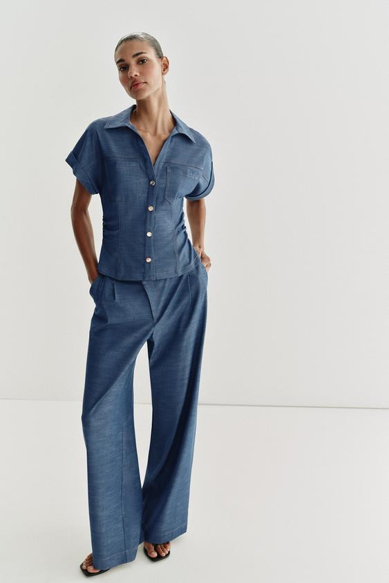 DRAPED FITTED SHIRT | Zara US