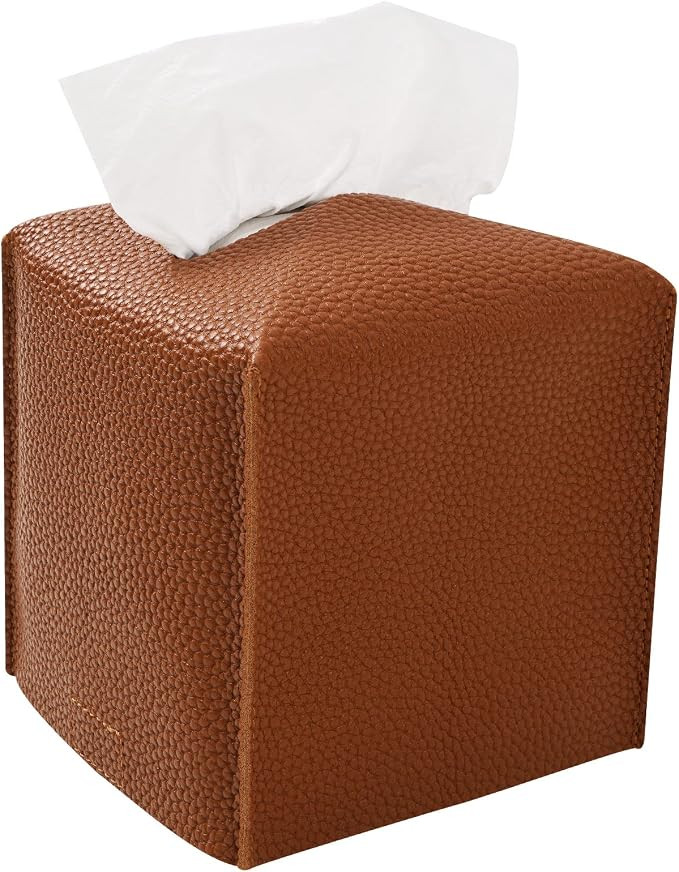 MecTo Tissue Box Cover, Square PU Leather Tissue Box Holder, Modern Tissue Case Facial Paper Cube... | Amazon (US)
