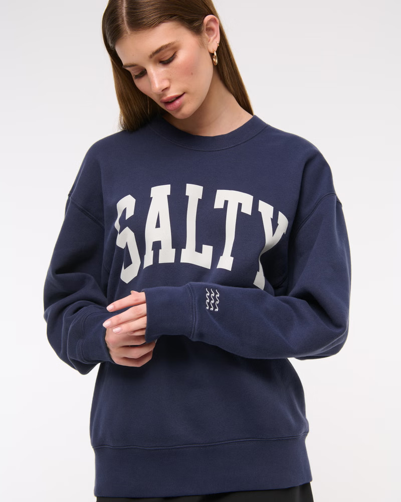 Salty Graphic Oversized Sunday Crew | Abercrombie & Fitch (US)