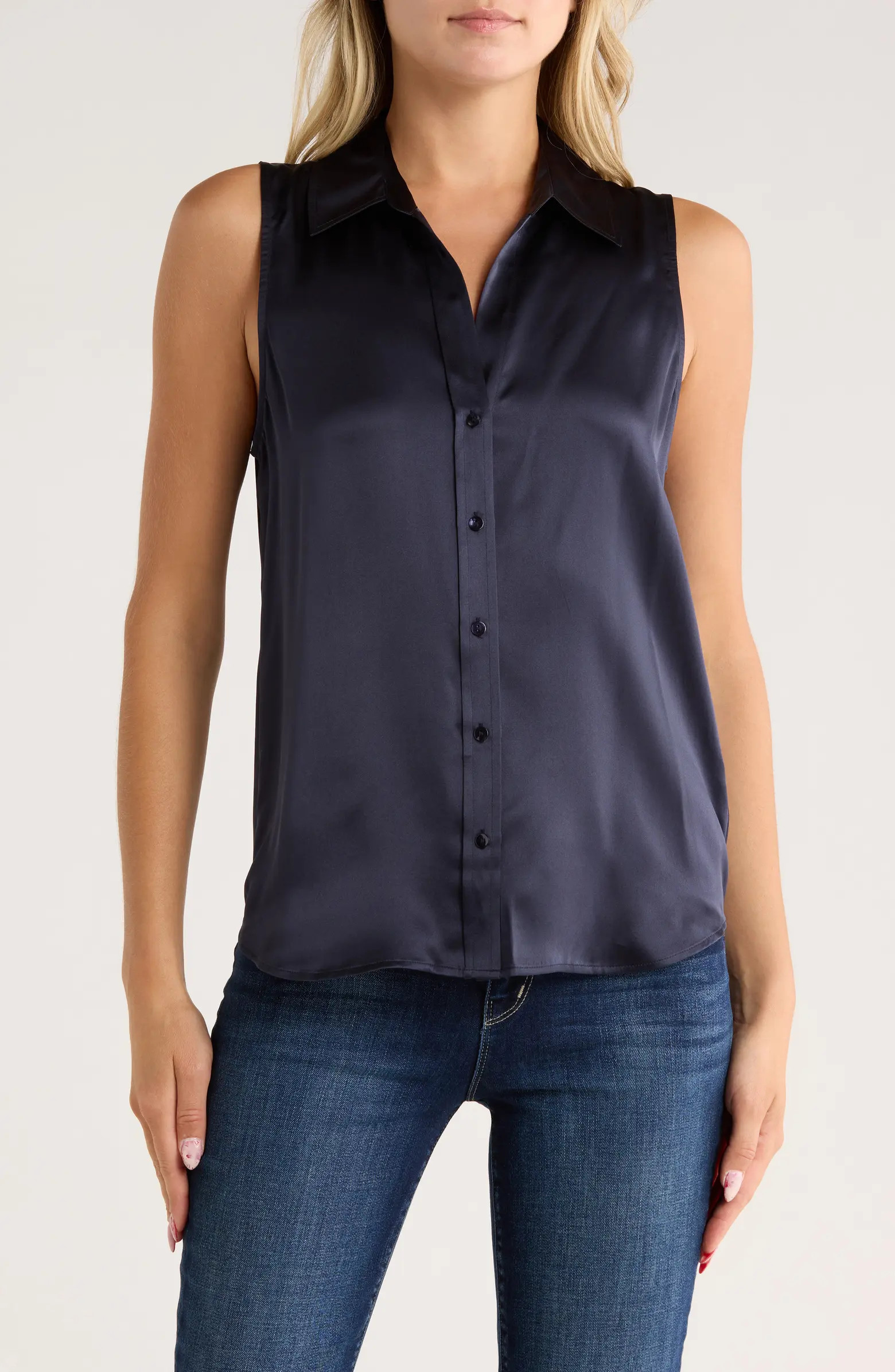 L'AGENCE Emmy Sleeveless Silk Shirt | Nordstromrack | Nordstrom Rack