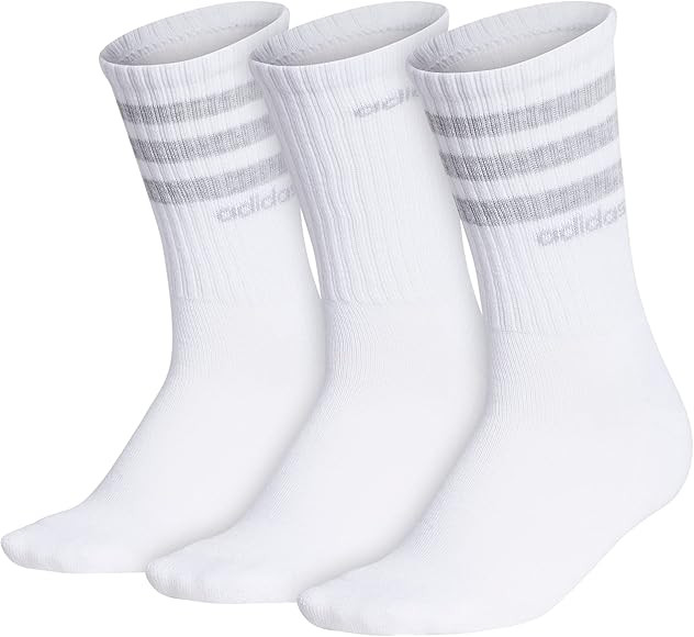 adidas womens 3-stripe Crew Socks (3-pair) | Amazon (US)