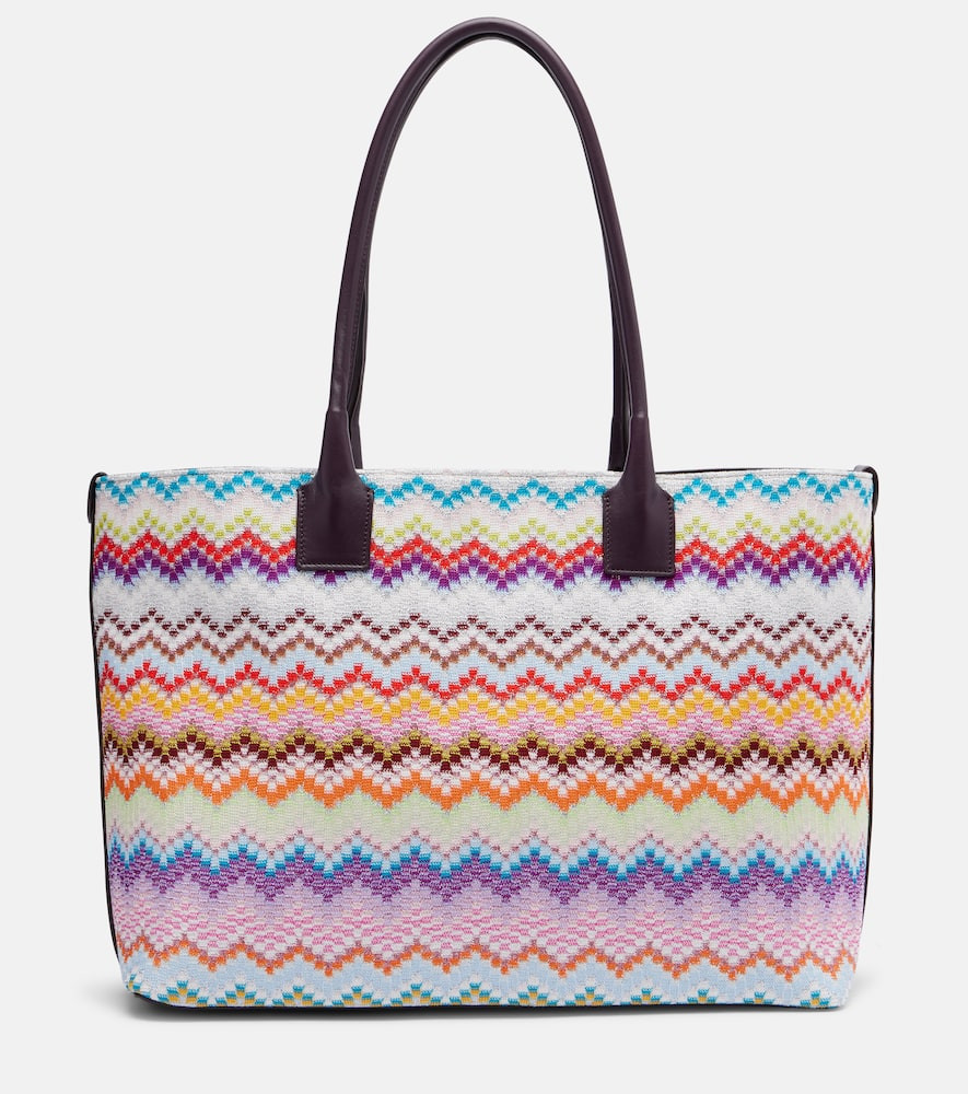 Missoni Zigzag leather-trimmed lame tote bag | Mytheresa (UK)