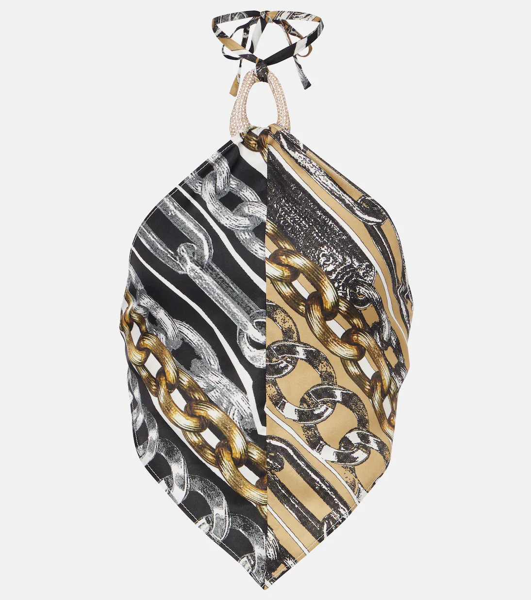 Printed embellished halter-neck crop top | Mytheresa (INTL)