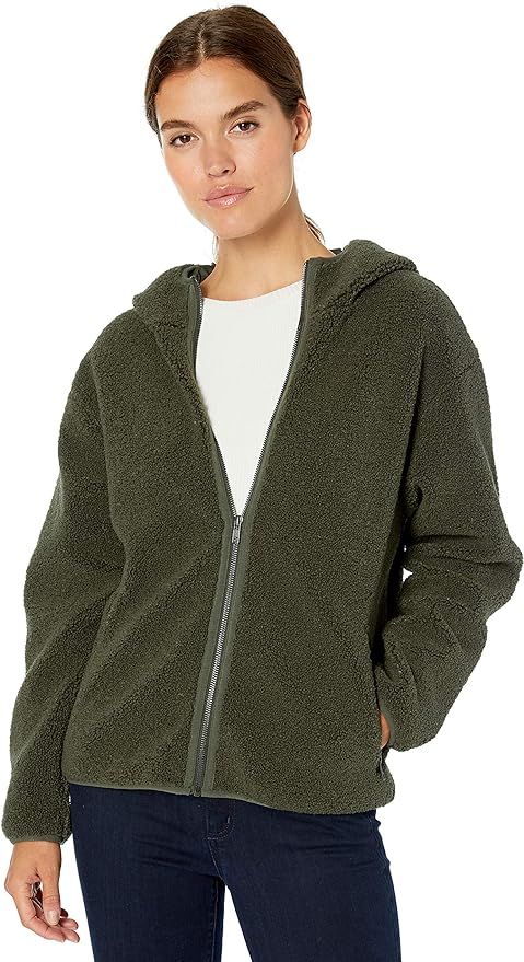 Amazon Brand - Daily Ritual Women's Teddy Bear Fleece Hooded Zip Jacket | Amazon (US)