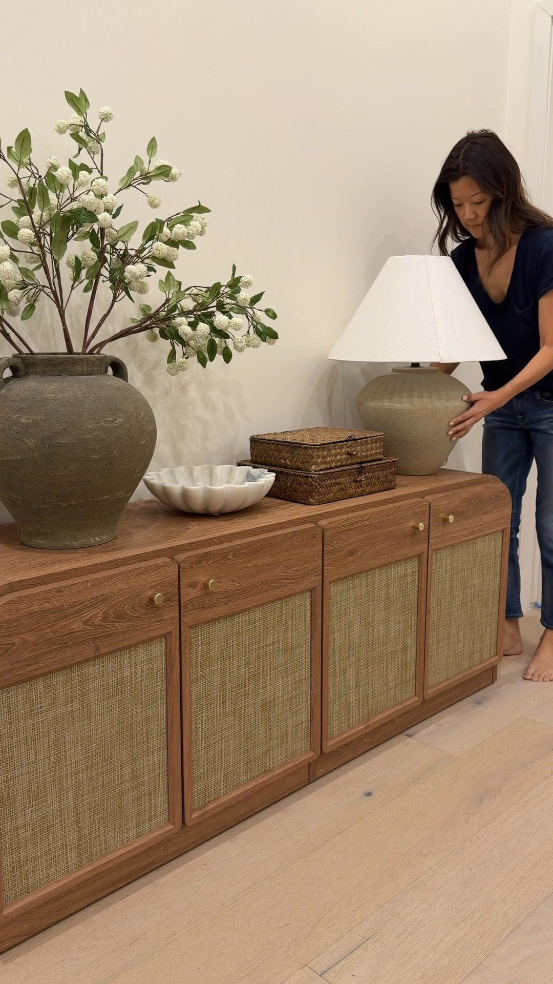 This console table! 😍 So in love with the shape and design. This is the natural color. It can be used as a console table, dining buffet entryway cabinet to hide shoes and a tv console. The possibilities are endless! Such great quality and price point and found it on @Wayfair #Wayfair #wayfairpartner #ad @shop.ltk

#LTKHome #LTKSaleAlert