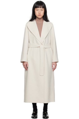 S Max Mara - Off-White Poldo Coat | SSENSE