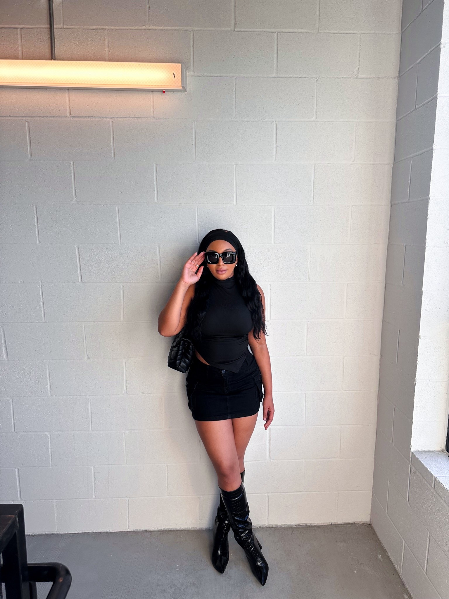 All black outfit on a day that isn’t cold. 🥶

black mini skirt, black outfit, knee high boots 

#LTKootd #LTKMidsize #LTKFindsUnder50