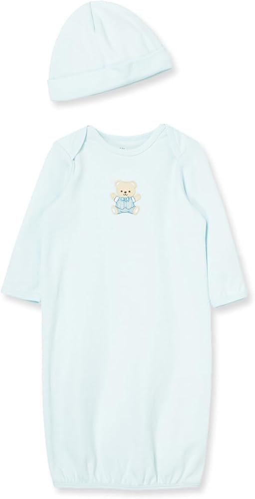 Little Me Clothes for Baby Boys' 2-Piece Nightgown and Cap Set 100% Cotton with Elastic Bottom, B... | Amazon (US)
