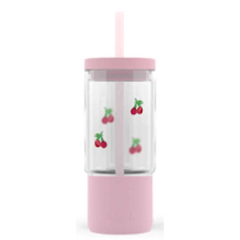 Ello Charmed 18oz Glass Tumbler , Cherries | Walmart (US)