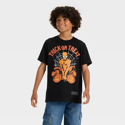Boys' Marvel Spider-Man Halloween Short Sleeve Graphic T-Shirt - Black M | Target