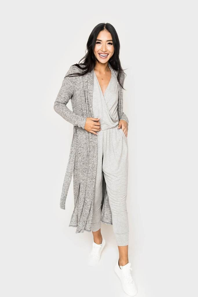 Cozy Fleece Long Belted Cardigan | Gibsonlook