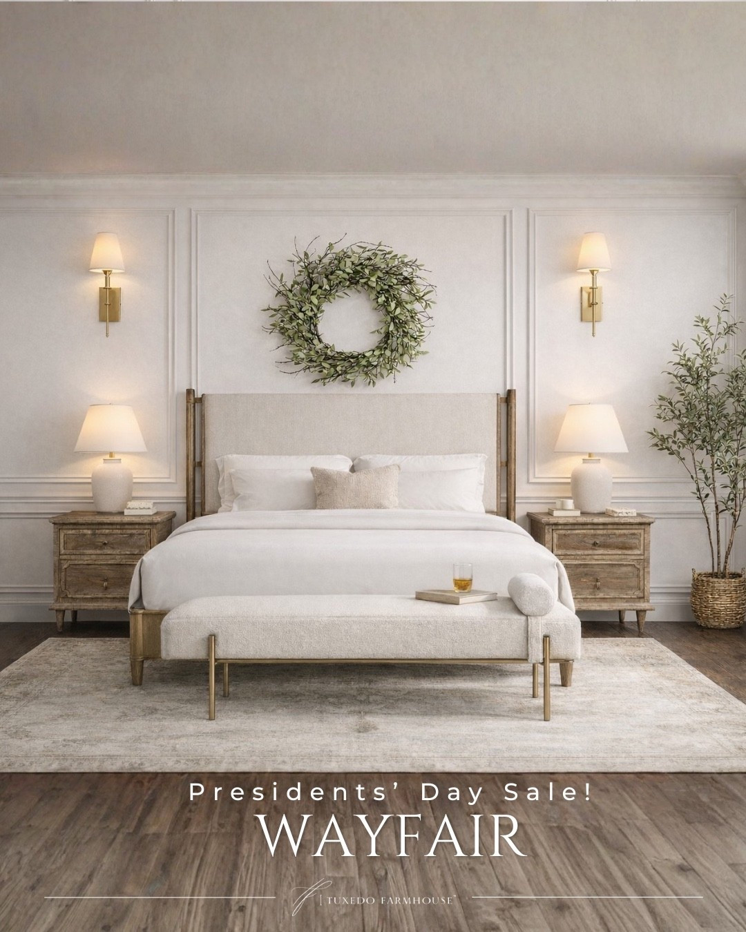 Soft layers, warm finishes, and thoughtful symmetry create a look that feels calm, elevated, and quietly luxurious. From the inviting upholstered bed to the perfectly paired lighting and accents, each piece works together to bring a sense of ease and refinement to everyday living.

Even better, these timeless designs are part of Wayfair’s Presidents’ Day Sale—an ideal opportunity to invest in pieces that feel both enduring and beautifully considered, all at a rare value. 

 #LTKSeasonal #LTKHome