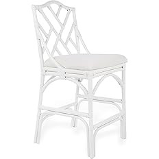 KOUBOO Chippendale Rattan Counter Stool, White | Amazon (US)