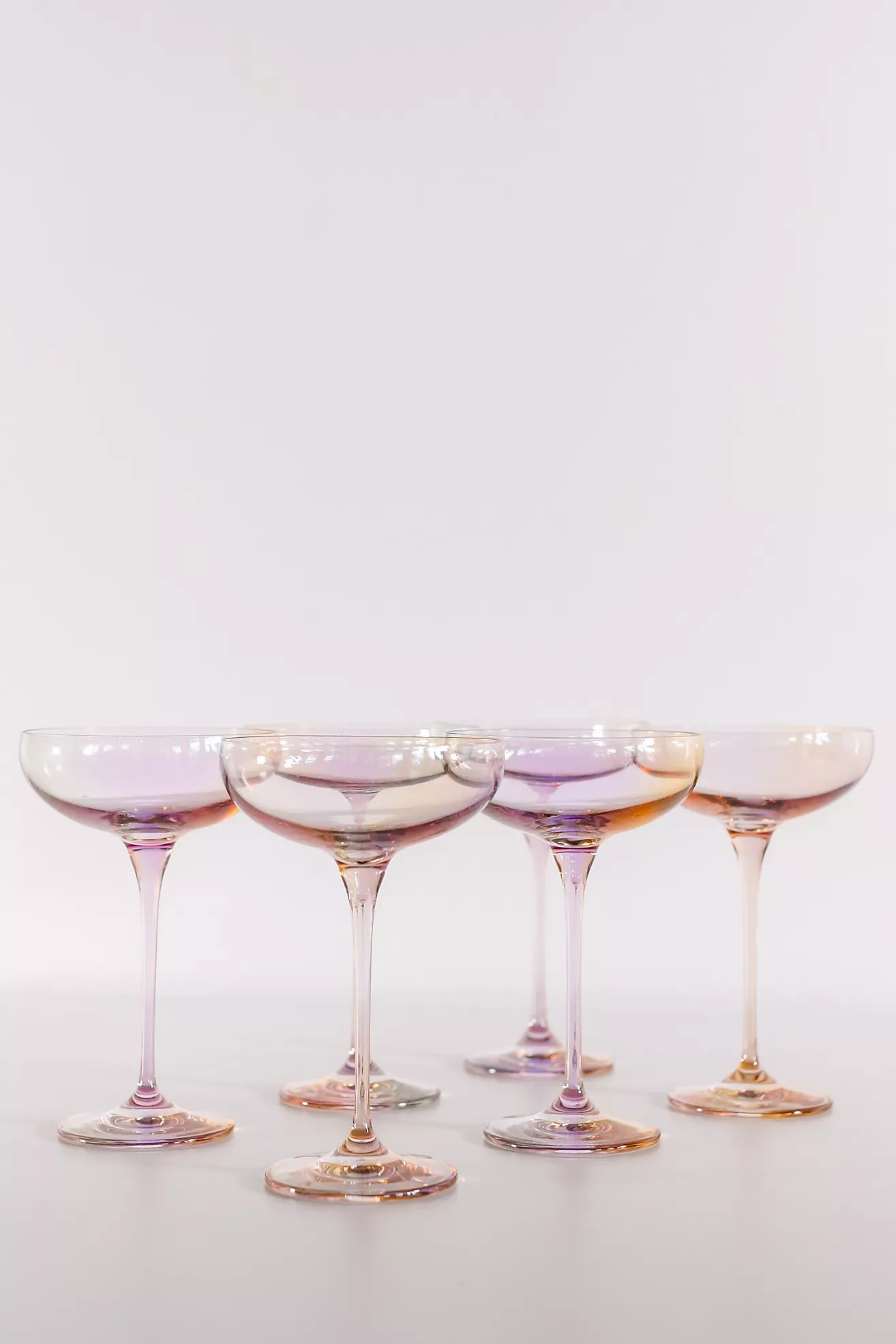 Estelle Colored Glass Iridescent Champagne Coupe Set | Anthropologie (US)