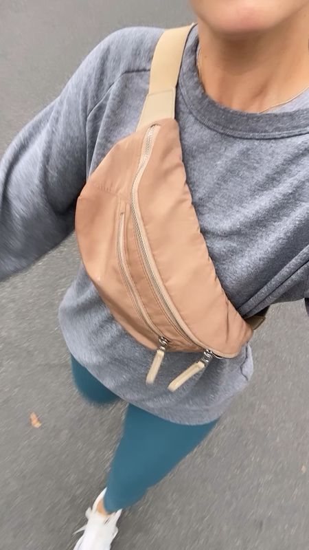 Walk outfit for the day! Sweatshirt size small, belt bag is the best, leggings size 4, Nike neutral sneakers.

#LTKfitness #LTKitbag #LTKover40