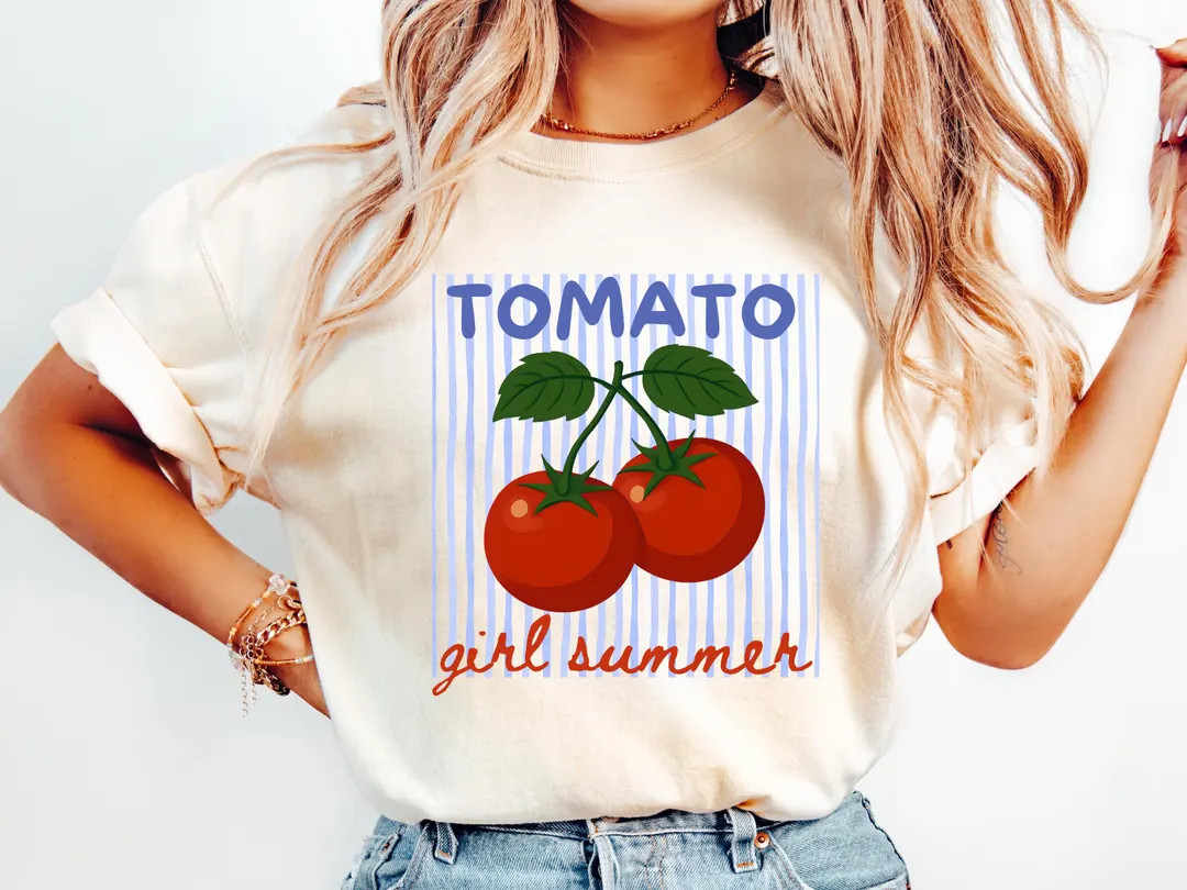 Comfort Colors® Tomato Shirt, Tomato Girl Summer, Garden Fruit Tee, Tomato Girl Aesthetic, Tomat... | Etsy (US)