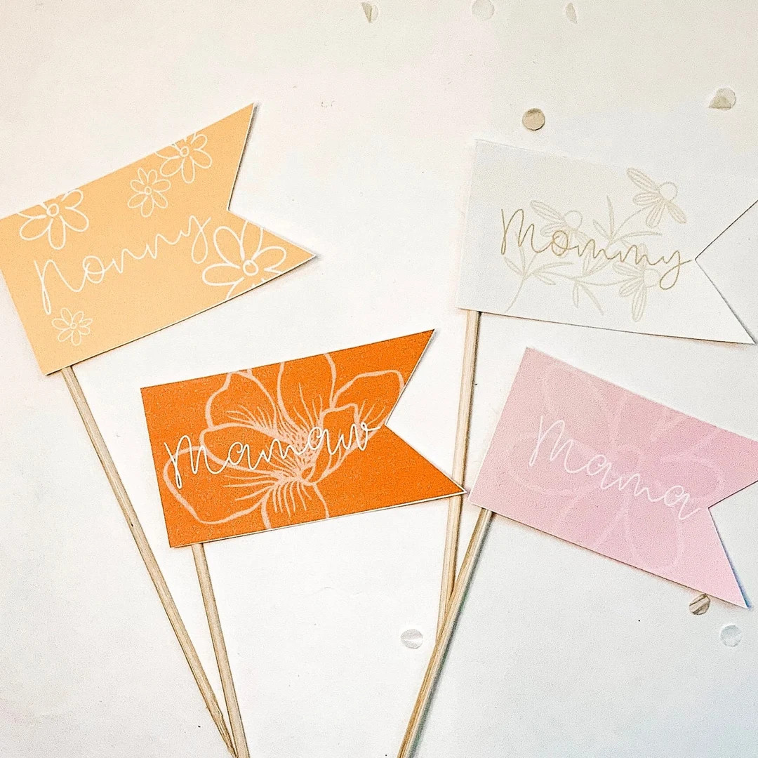 Mothers Day Pennant Flag Printable Gift Tag Mom Gift Basket for Her Grandmother Card Instant Down... | Etsy (US)