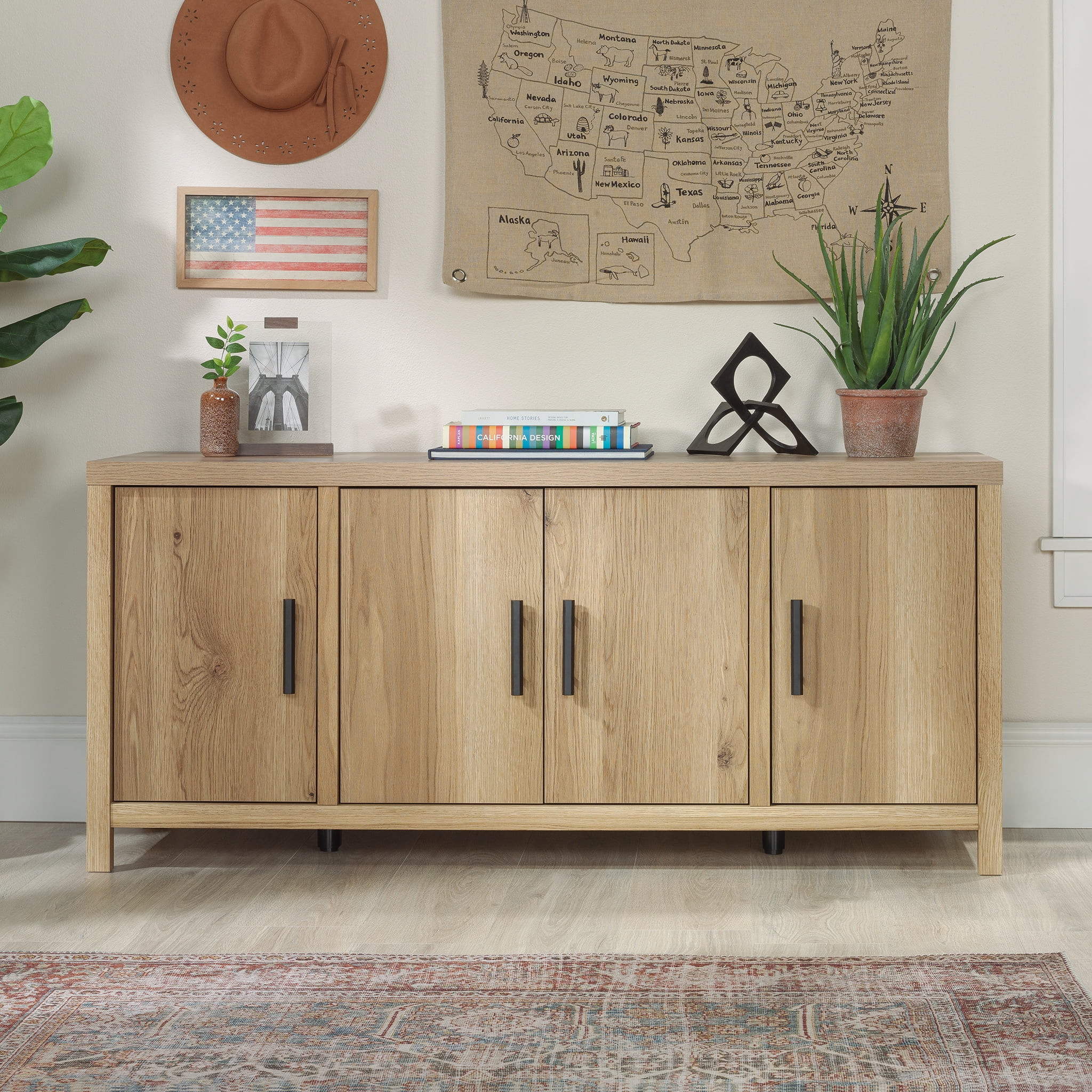 Erie Collection by Sauder TV Stand, for TV's up to 60", Timber Oak Finish - Walmart.com | Walmart (US)