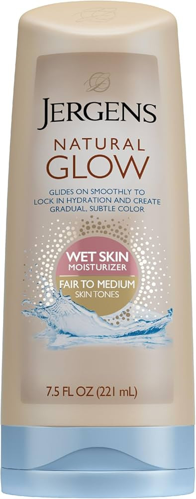 Jergens Natural Glow In Shower Lotion, Self Tanner for Fair to Medium Skin Tone, Sunless Tanning ... | Amazon (US)