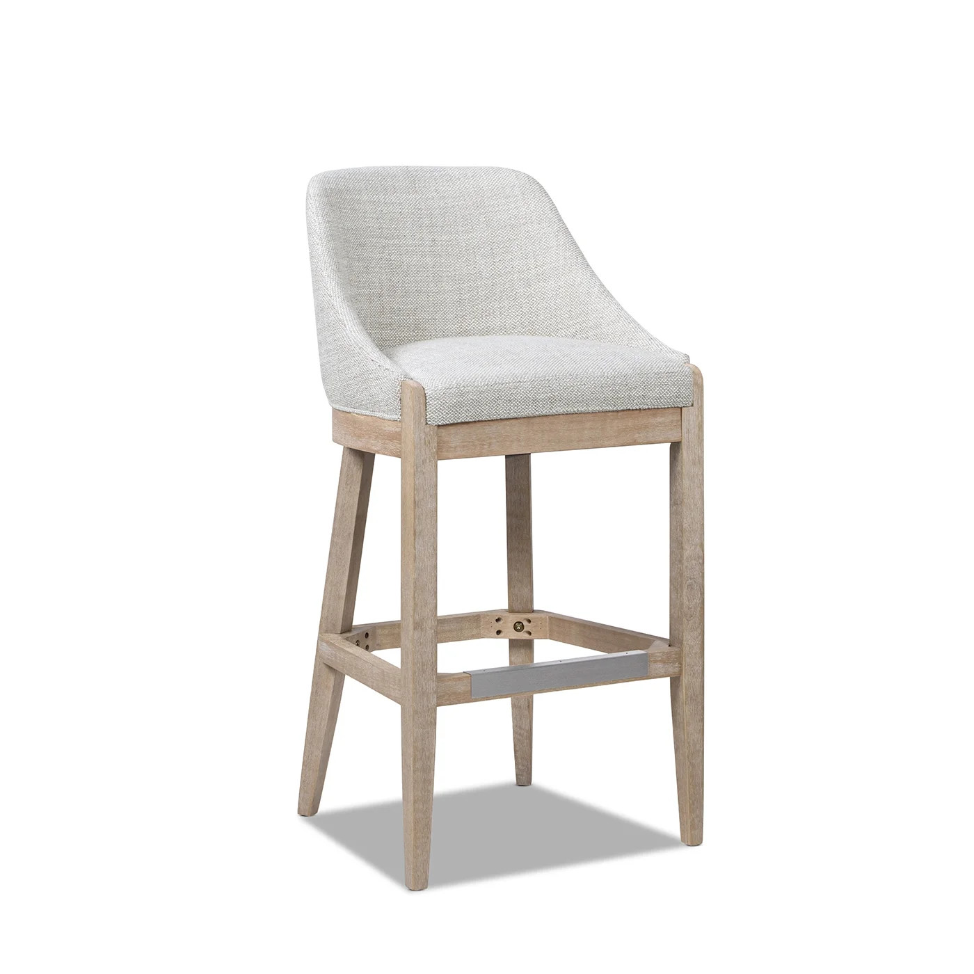 Newport 30.5" Coastal Curved Back Upholstered Barstool Two-Tone Neutral Gray | Walmart (US)