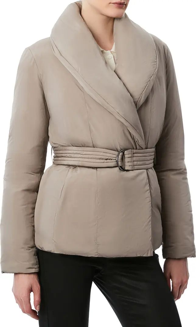Shawl Collar Belted Puffer Jacket | Nordstrom