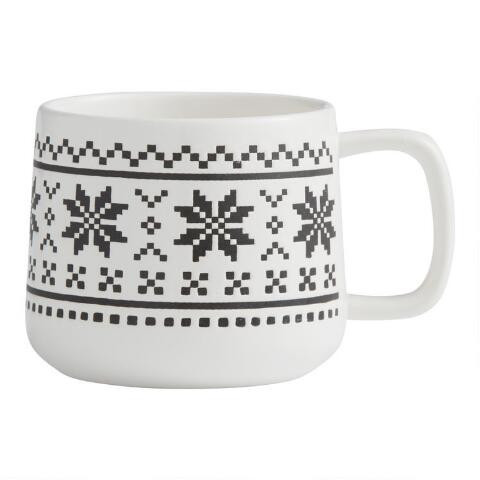 Large Fair Isle Snowflake Mug | World Market