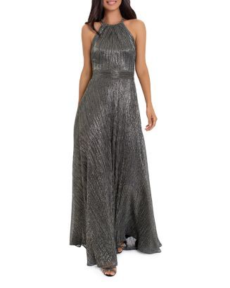 Metallic Crinkle Halter Gown - 100% Exclusive | Bloomingdale's (US)