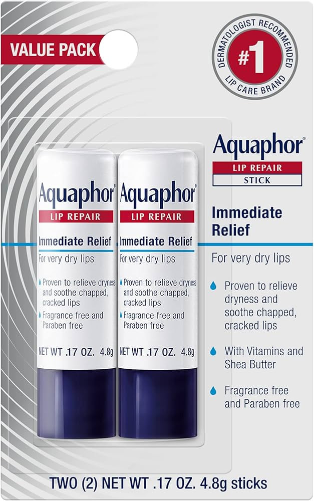 Aquaphor Lip Repair Stick, Lip Protectant, Moisturizing Lip Balm Multipack, 0.17 Oz, 2 Pack | Amazon (US)
