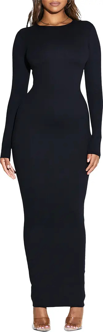 Naked Wardrobe Per-Suede U Long Sleeve Maxi Dress | Nordstrom | Nordstrom