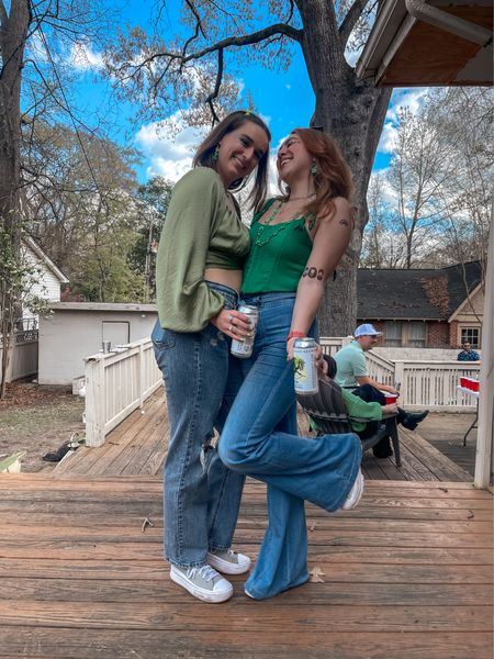 Spring outfit, party outfit, spring break outfit, green corset, flare jeans, concert outfit, festival outfitt

#LTKparties #LTKFestival #LTKfindsunder100