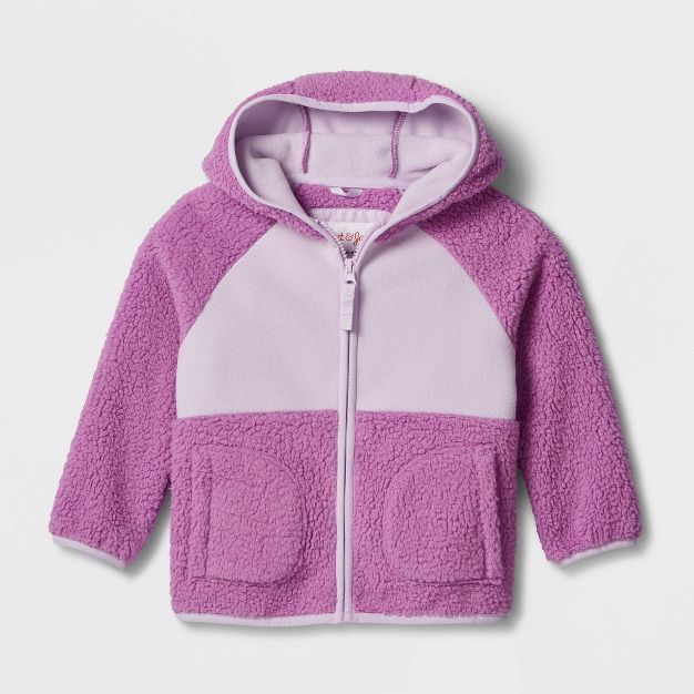 Toddler Long Sleeve Fleece Jacket - Cat & Jack™ Purple | Target