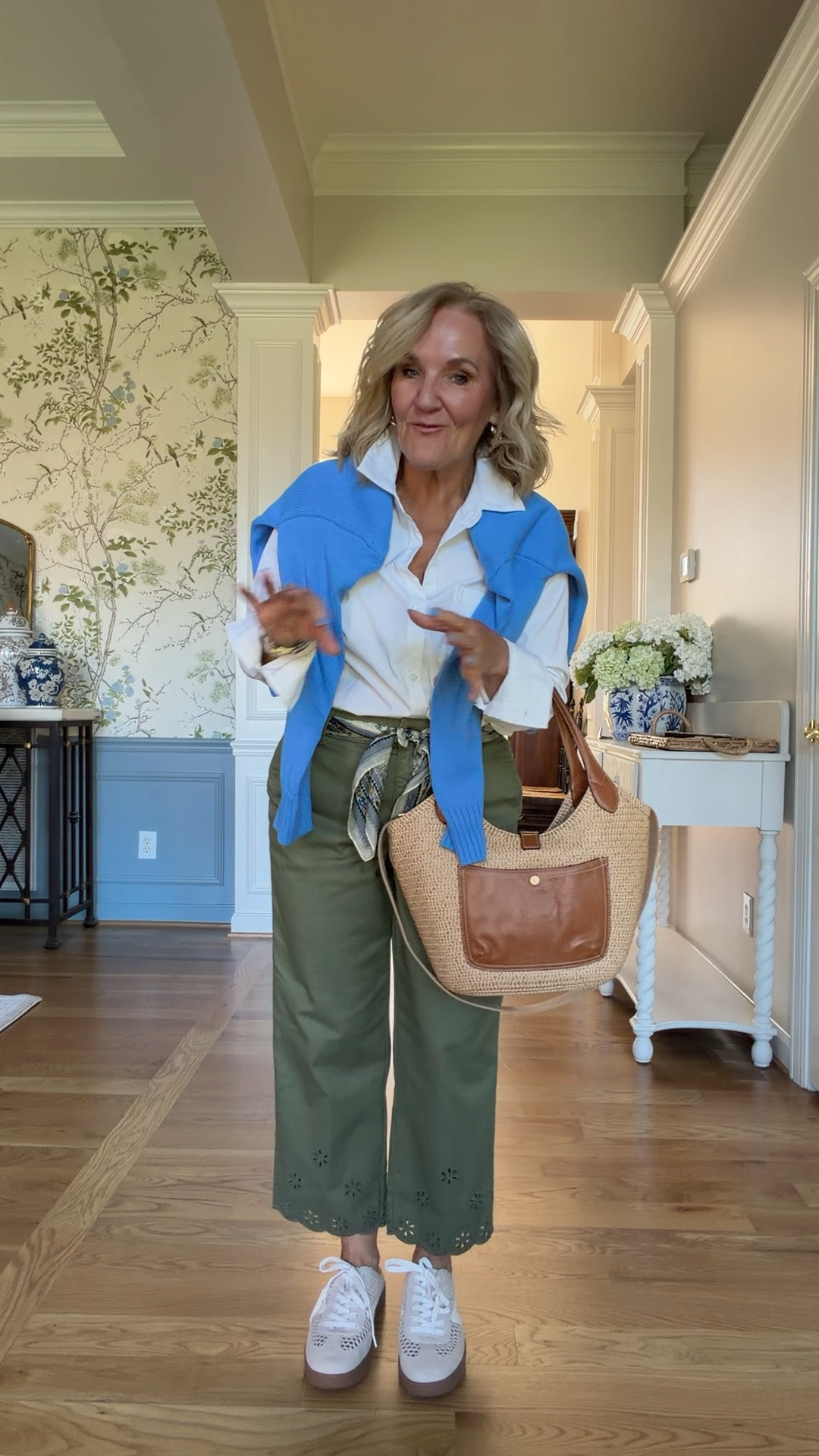 Talbots travel capsule based on the Soduku packing method. More details later! 
Blouse size small
Sweater I sized up to a large 
Pants size 8 petite 
20% off code NANETTE20 on my bracelets 

#LTKSaleAlert #LTKTravel #LTKOver40