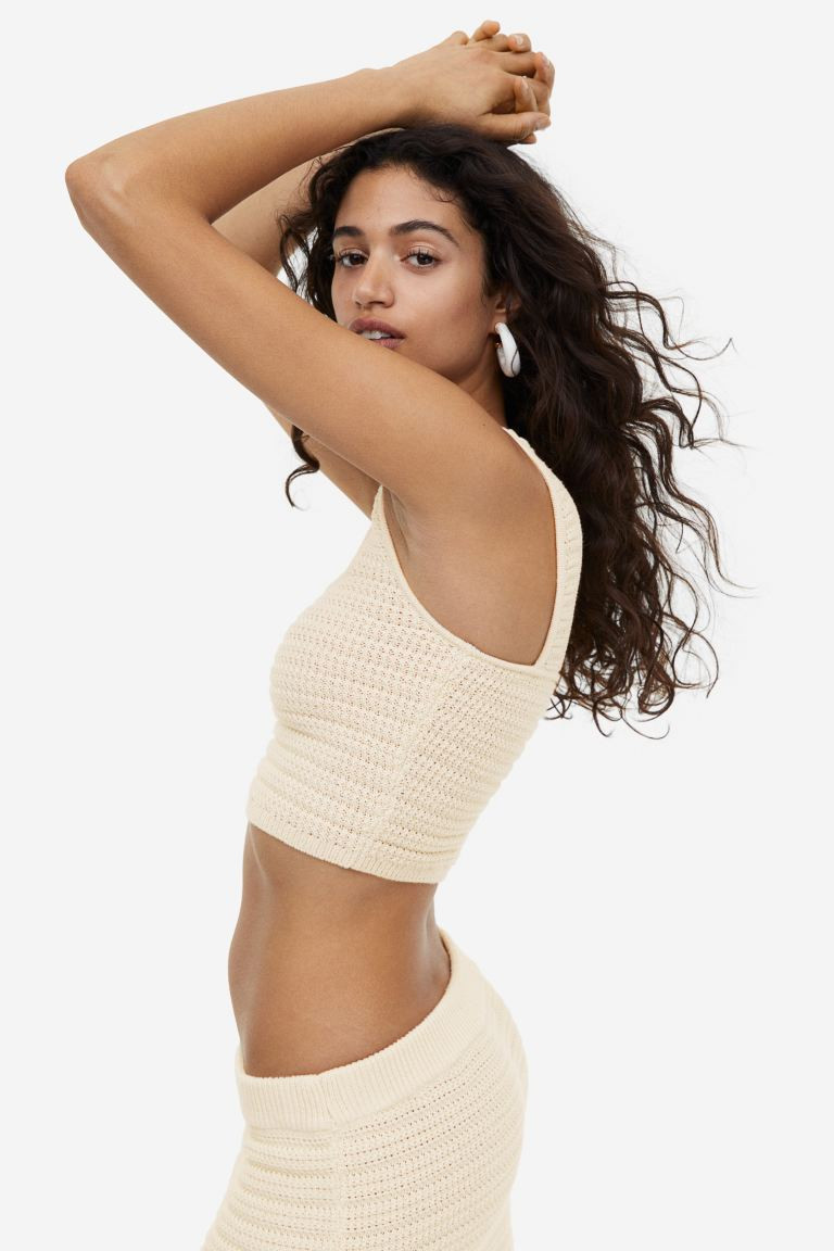 Top cropped efecto crochet | H&M (FR, IT, ES, PT, BE)